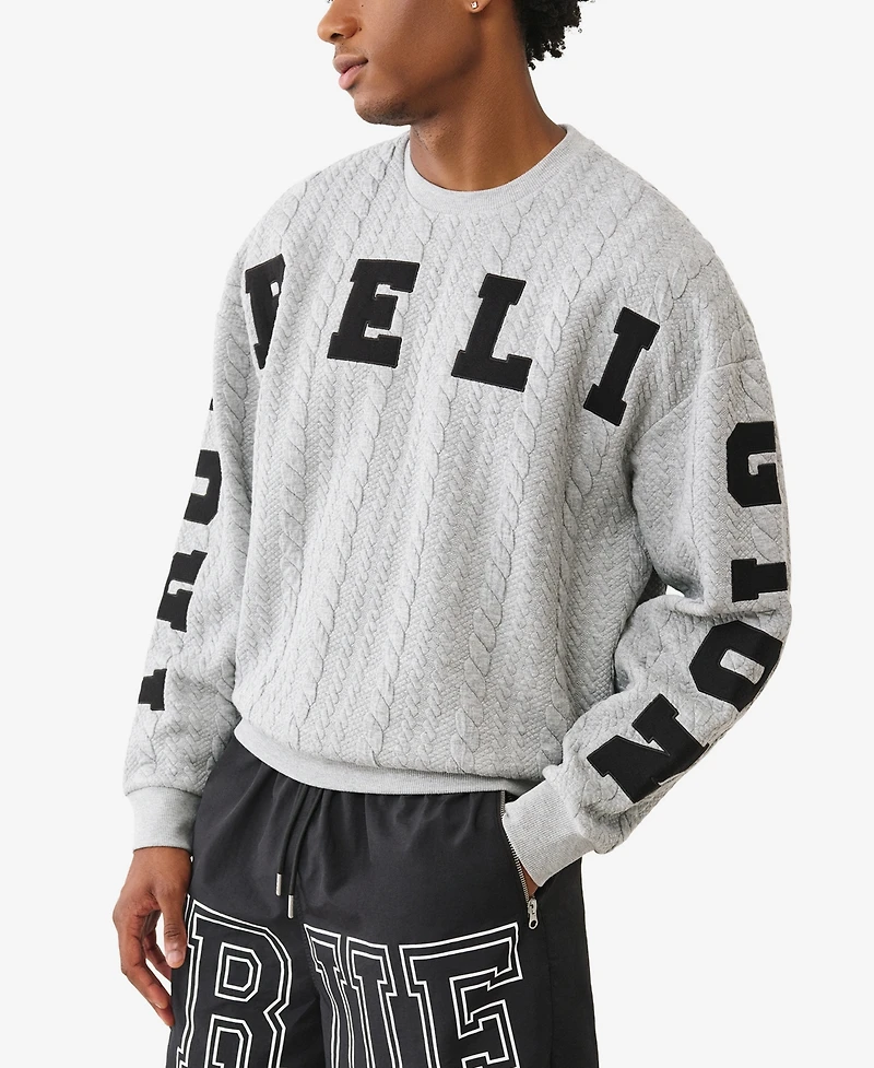 True Religion Men's Logo Applique Detail Sweatshirt