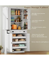 Kitchen Pantry Storage Cabinet 72.8" H