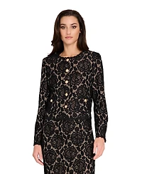 Tahari Asl Women's Bonded Lace Long-Sleeve Jacket