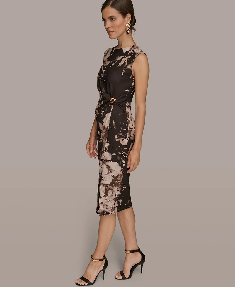 Donna Karan New York Women's Floral Print Sleeveless Dress