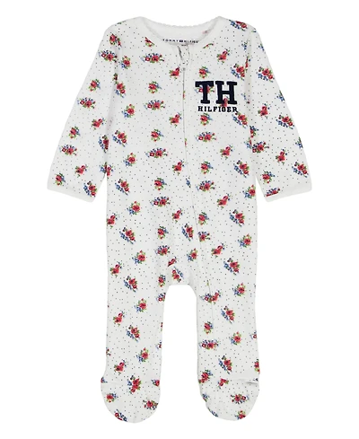 Tommy Hilfiger Baby Girls Footed Long-Sleeve Coverall