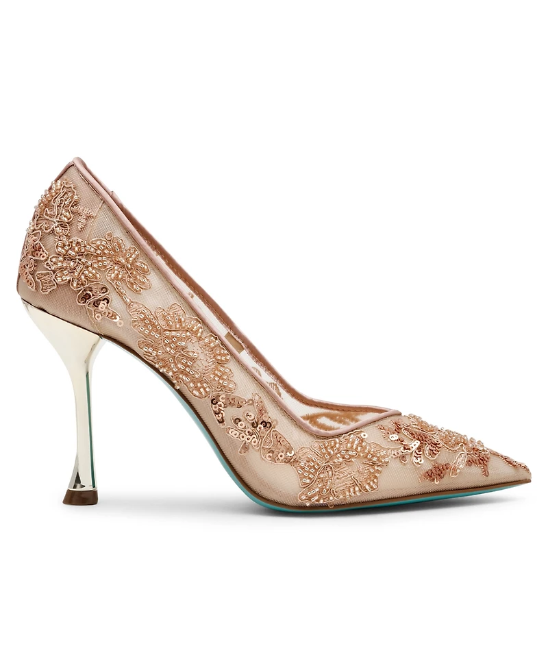 Betsey Johnson Women's Jenii Pointed-Toe Mesh Stiletto Pumps