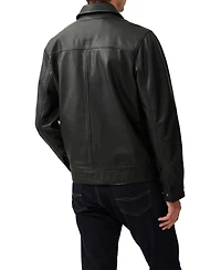 Rodd Gunn Men's Haymarket Zip Front Leather Jacket