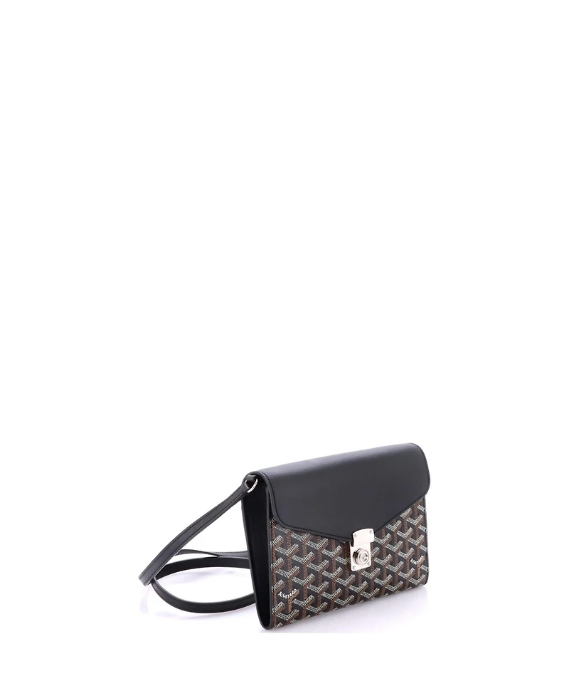 Pre-Owned Goyard Chypre Wallet on Strap Coated Canvas with Leather
