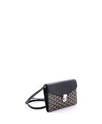 Pre-Owned Goyard Chypre Wallet on Strap Coated Canvas with Leather