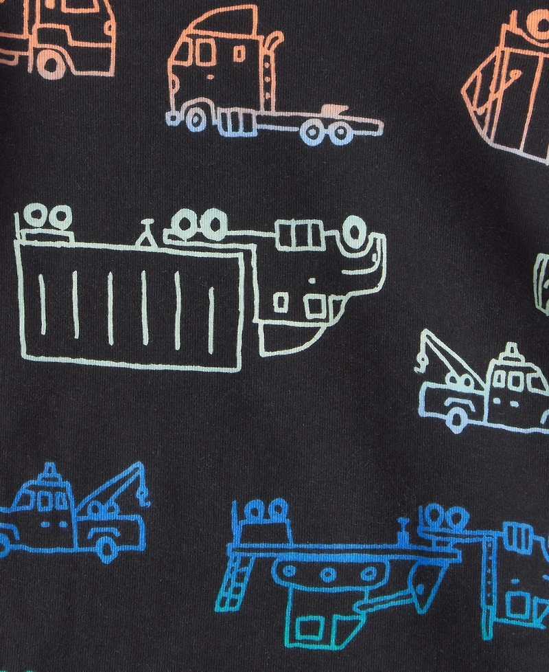 Carter's Baby Boys 4-Piece Truck Printed Long-Sleeve Top and Pants Set