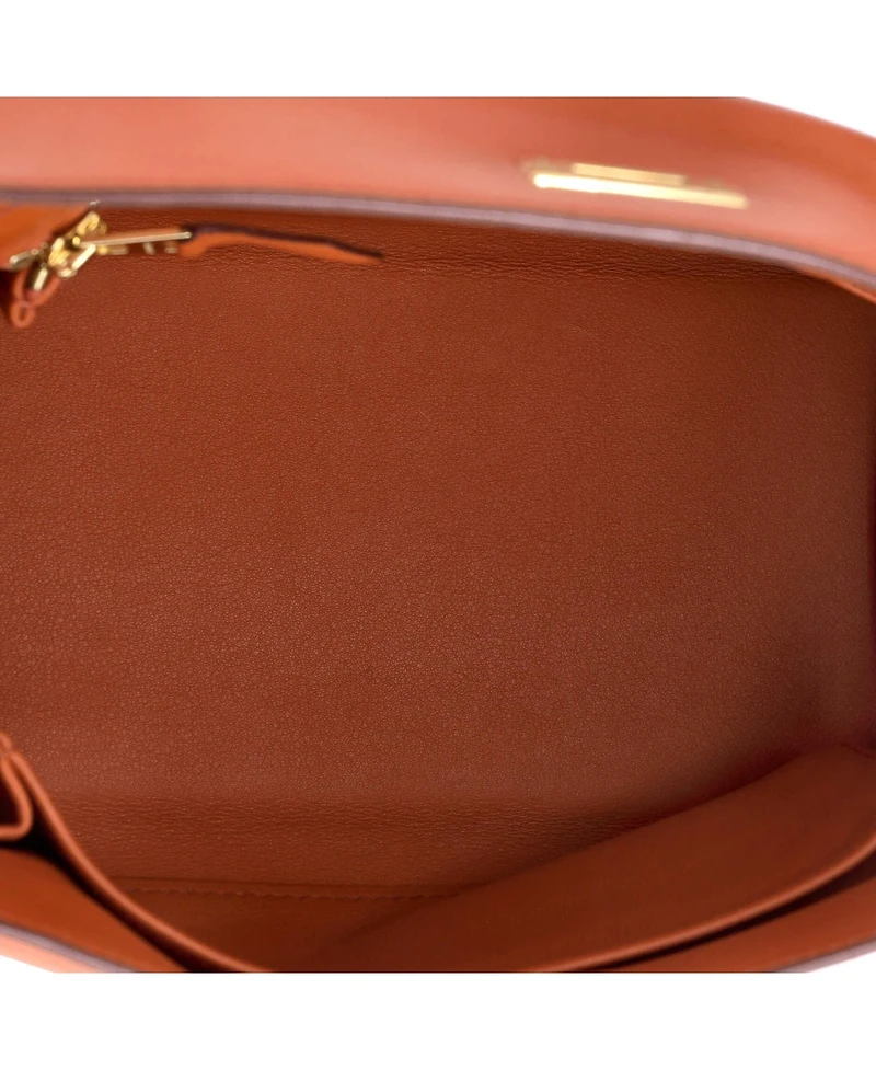 Pre-Owned HERMES Kelly 25 Handbag Orange Swift with Gold Hardware