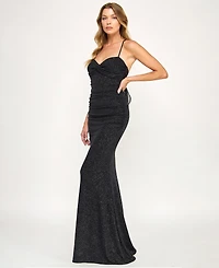 City Studios Juniors' Glitter Tie Back Maxi Dress