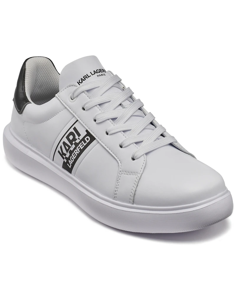 Karl Lagerfeld Paris Men's Side Logo Plain Toe Sneakers