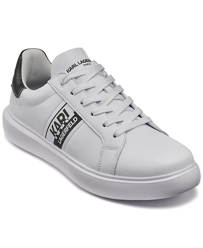 Karl Lagerfeld Paris Men's Side Logo Plain Toe Sneakers