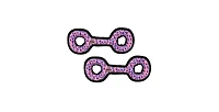Tuffy Medium Tug-o-War Pink Leopard 2 Pack, Durable Plush Squeaky Dog Toy