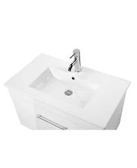 Streamdale 32" White Gloss Wall-Mount Vanity, Ceramic Sink & Soft-Close
