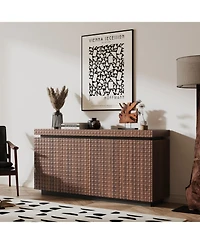 Streamdale Modern 4-Door Sideboard Buffet Cabinet (Brown)