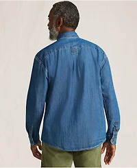 Lands' End Men's Long Sleeve Indigo Work Shirt