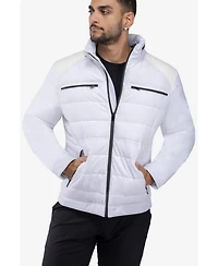 Xray Men's Puffer Jacket With Pu Shoulder