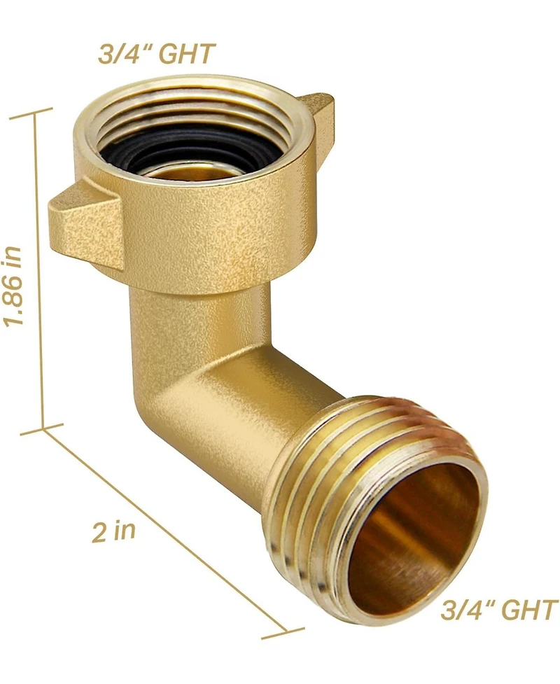 Twinkle Star Garden Hose Elbow Connector Brass Heavy Duty 2-Pack