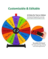 WinSpin 24" Diy Modular Prize Wheel Spinning Game Tabletop 12 Slots Dry Erase for Carnival Spinner Game Events School