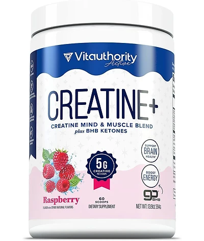 Vitauthority Us Vita Creatine + Raspberry 394g Round Tub (60 srv)