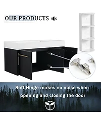 Streamdale 48" Wall-Mount Vanity, Resin Left Basin, Kd-Package