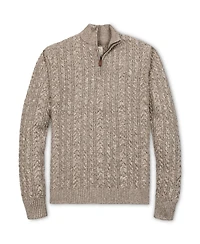 Hope & Henry Men's Organic Half Zip Cable Pullover Sweater