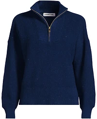 Lands' End Plus Size Drifter Shaker Wedge Quarter Zip Sweater