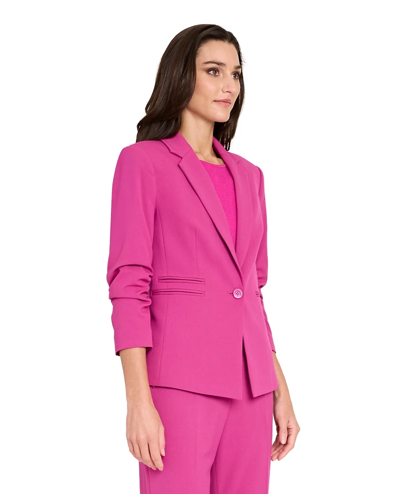 Tahari Asl Women's Ruched Sleeve Blazer