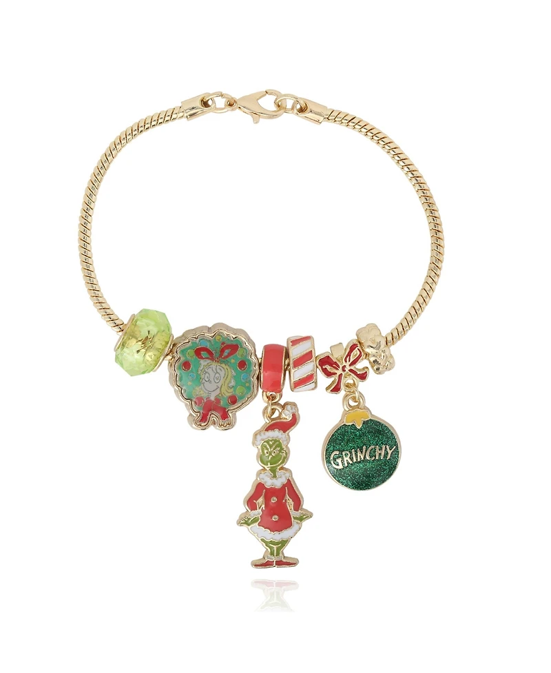 Dr. Seuss Grinch Holiday Charm Beaded Bracelet