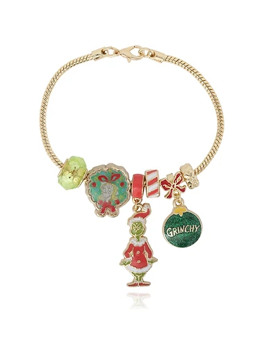 Dr. Seuss Grinch Holiday Charm Beaded Bracelet