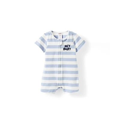 Cotton On Baby Boys The Billie Short Sleeve Zip Romper