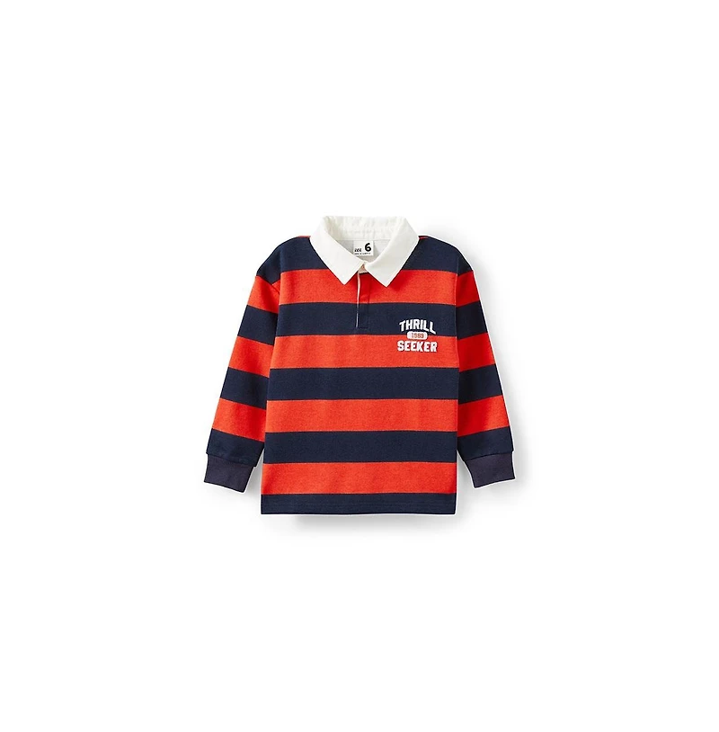 Cotton On Boys Rugby Polo Fleece Top
