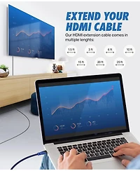Ultra Clarity Cables 25' Hdmi Extension Cable High Speed Male to Female 4K Extender Ultra Clarity