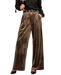 Cupshe Women's Velvet Heat Brown Pants