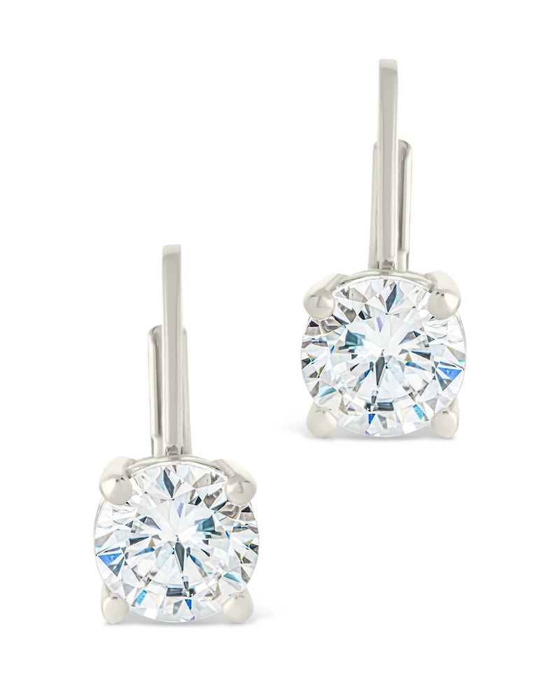 Sterling Forever Sterling Silver Round Cut French Clip Earrings