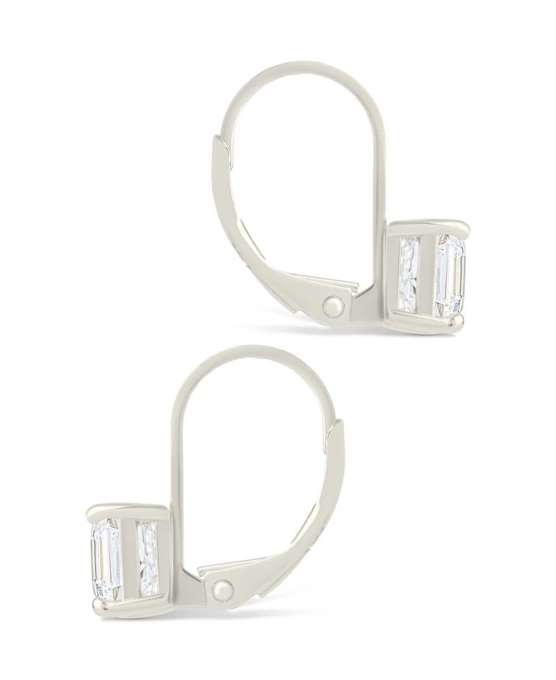 Sterling Forever Sterling Silver Princess Cut French Clip Earrings
