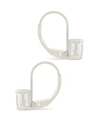 Sterling Forever Sterling Silver Princess Cut French Clip Earrings