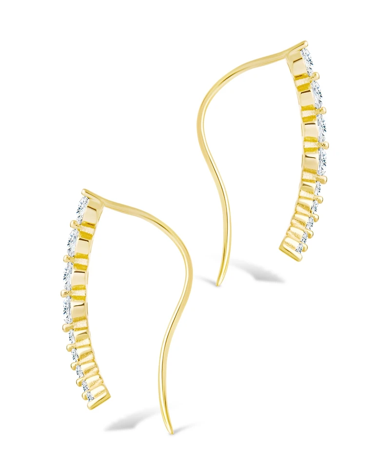 Sterling Forever Silver Brilliant Round Cz Crawlers