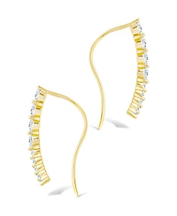 Sterling Forever Silver Brilliant Round Cz Crawlers