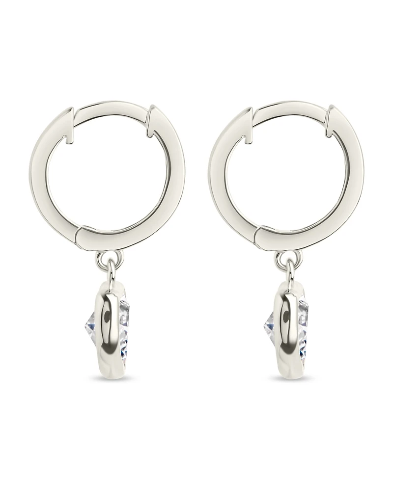 Sterling Forever Sterling Silver Lizzy Cz Heart Drop Earrings