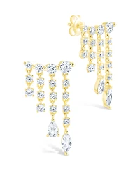 Sterling Forever Silver Adrian Cz Waterfall Statement Studs