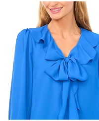 CeCe Women's Ruffle Tie V-Neck Top