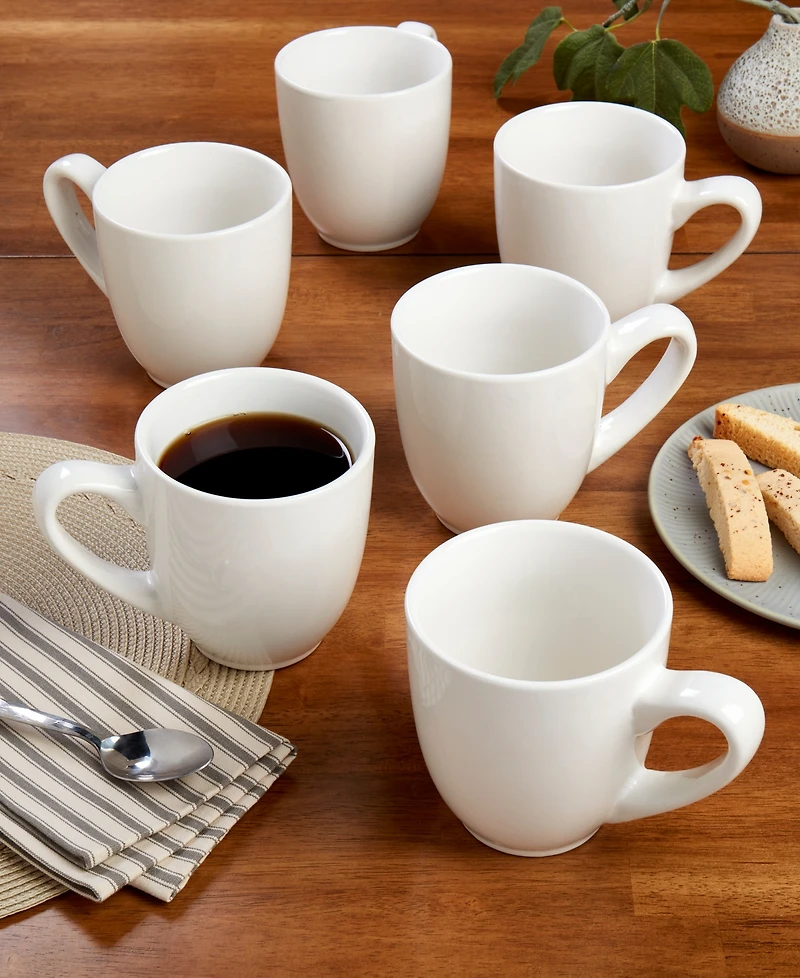 Tabletops Gallery Embossed Mugs, Set of 6, Service For 6