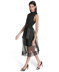 Halston Women's Mock Neck Sleeveless Dress