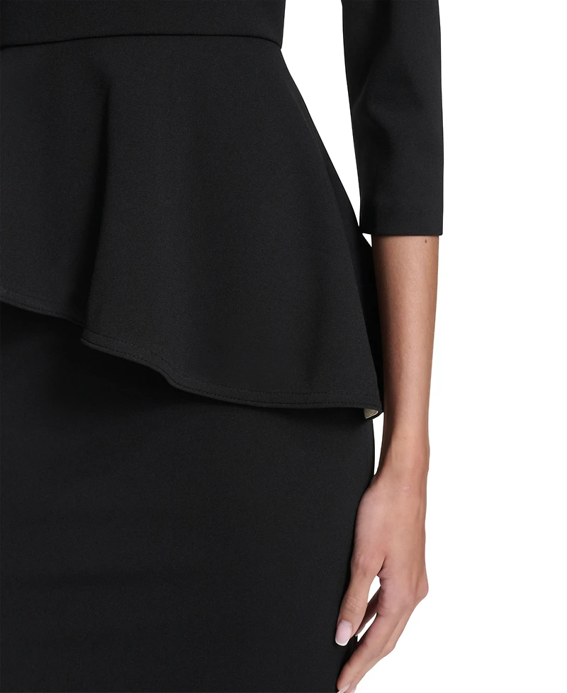 Halston Women's Boat Neck Midi Dress