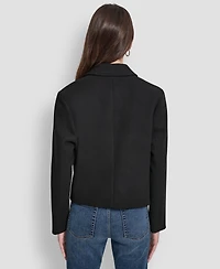 Dkny Jeans Women's Button Front Cropped Jacket
