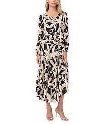 Vince Camuto Women's V-Neck Tie Waist Maxi Dress