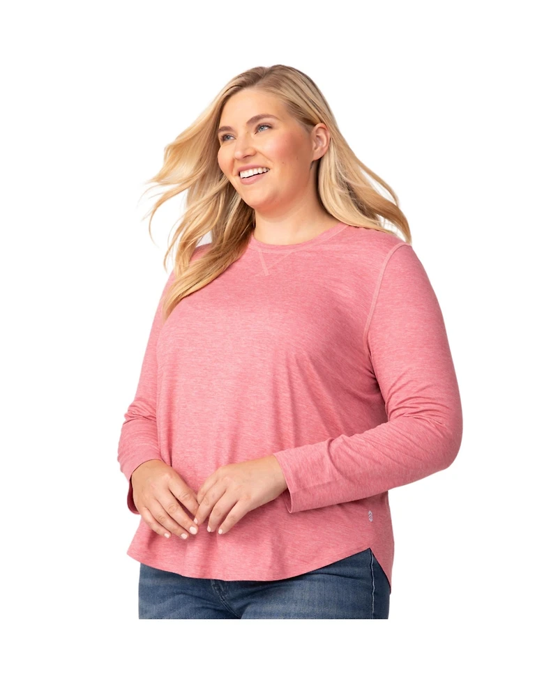 Free Country Women's Plus Cloud Knit All Day Crew Neck Top