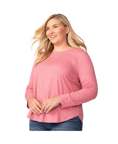 Free Country Women's Plus Cloud Knit All Day Crew Neck Top