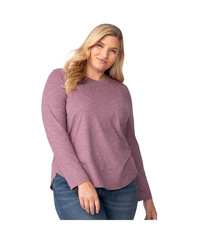 Free Country Women's Plus Cloud Knit All Day Crew Neck Top