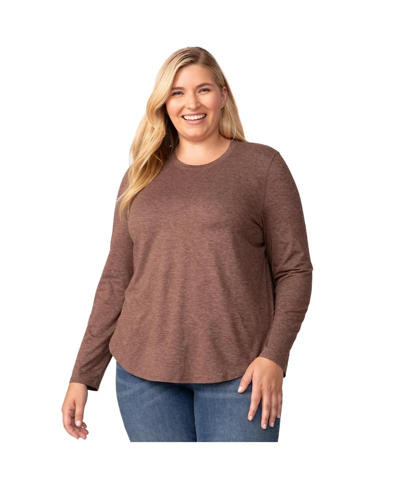 Free Country Women's Plus Size Cloud Knit All Day Crew Neck Top