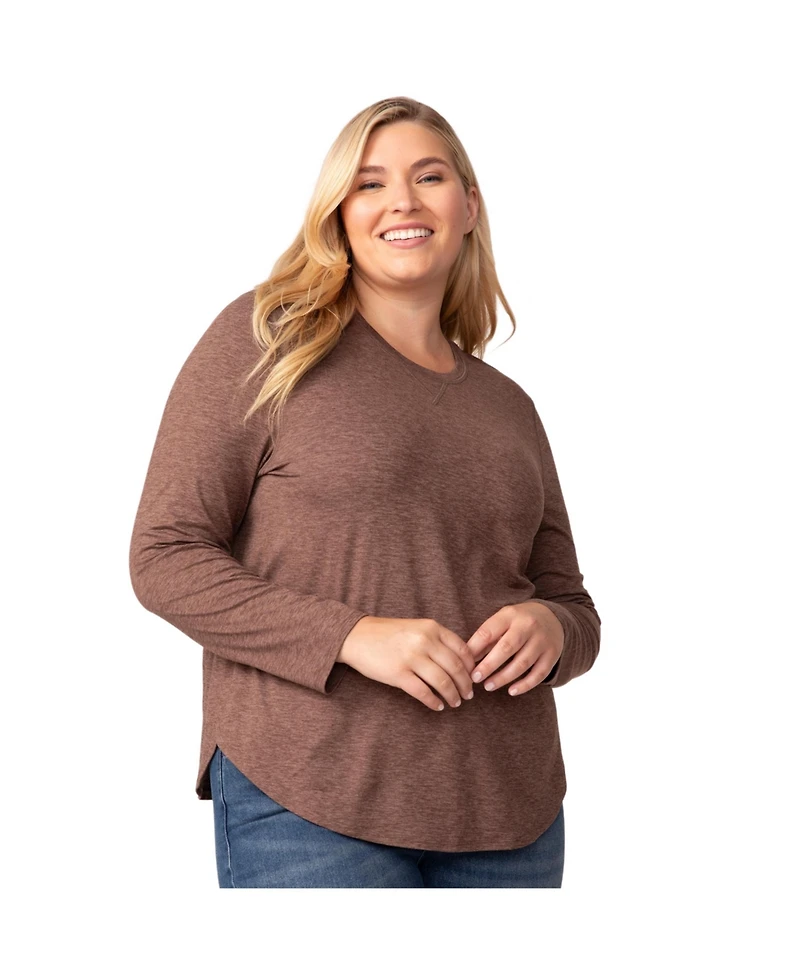 Free Country Women's Plus Size Cloud Knit All Day Crew Neck Top